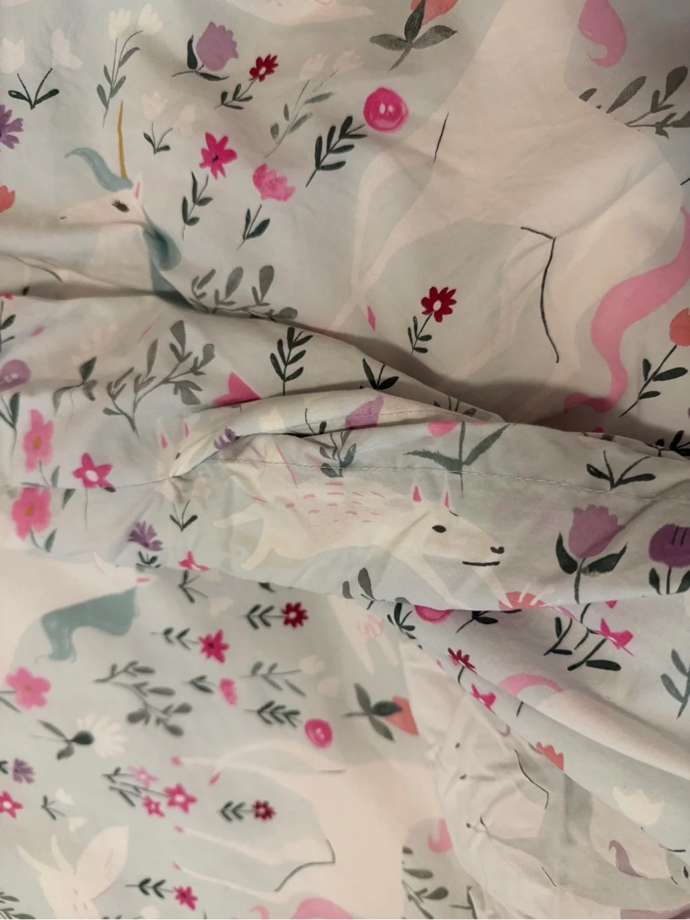 Pottery Barn Kids Mystical Unicorn Organic Cotton Full/Queen Duvet Cover Bedding